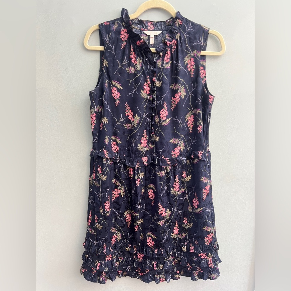 Rebecca Taylor Ivie Fleur Print Jacquard Silk/Viscose Dress, Size 4